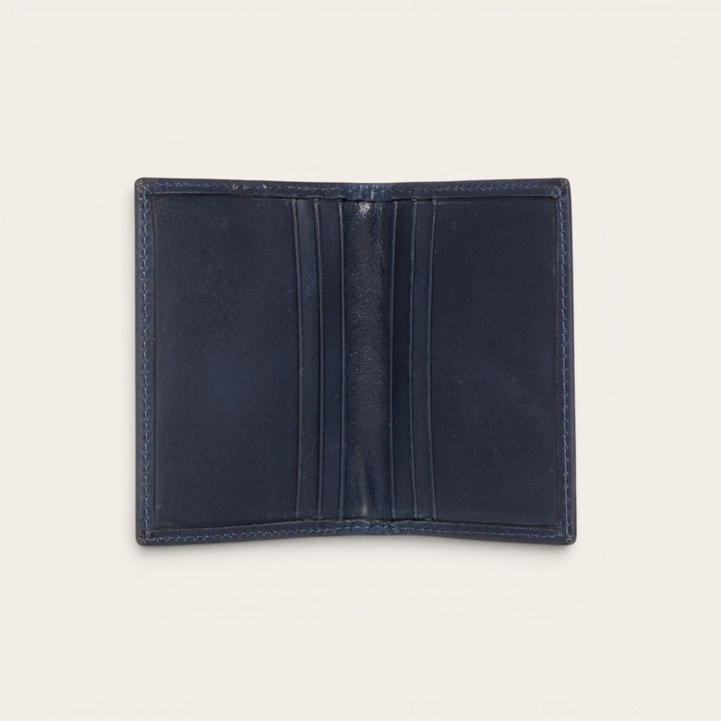 BILLETERA TARJETERO DE CUERO SLIMWALLET OLKI TINGUIRIRICA - AZUL - 2