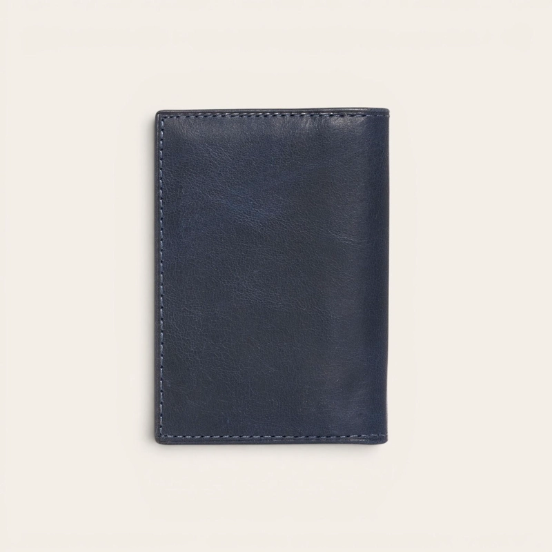 BILLETERA TARJETERO DE CUERO SLIMWALLET OLKI TINGUIRIRICA - AZUL - 3