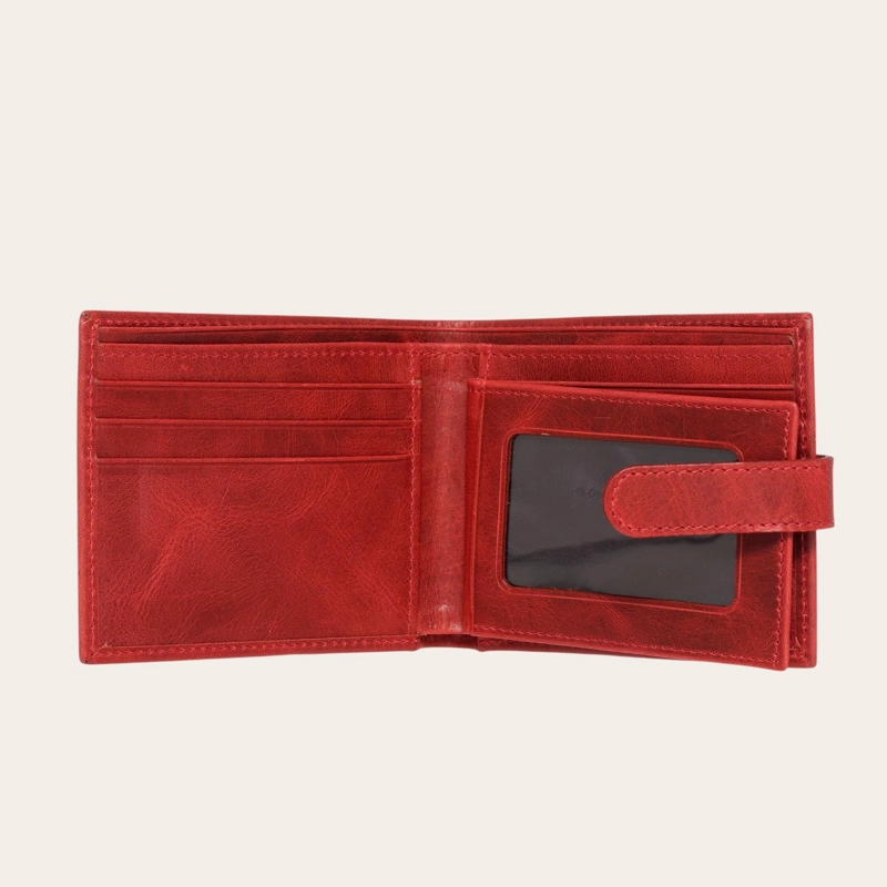 BILLETERA DE CUERO CON PASADOR OLKI LONTUE - ROJO - 5