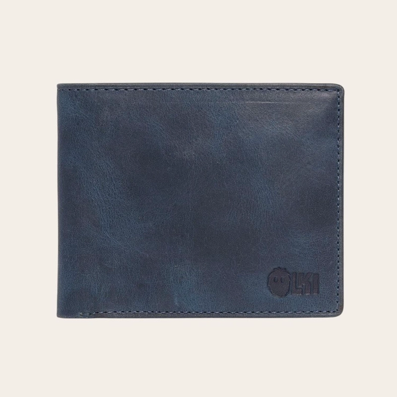 BILLETERA DE CUERO OLKI ÑUBLE - AZUL - 1