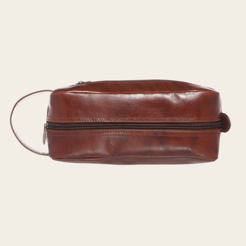 NECESER ESTUCHE DE CUERO UNISEX LOA OLKI - CASTAÑO - 4