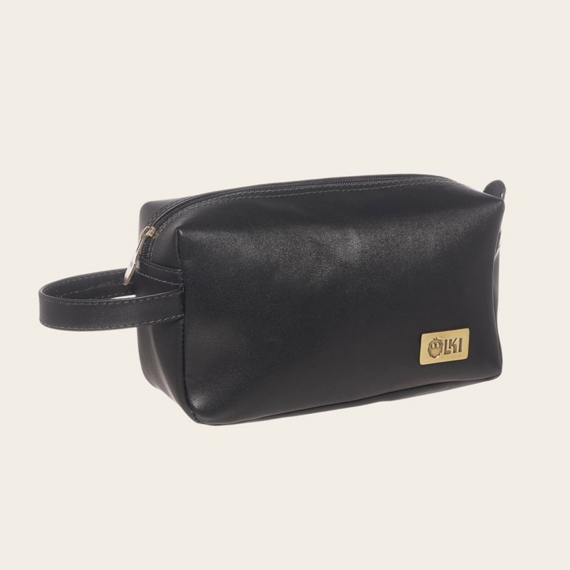 NECESER ESTUCHE DE CUERO GENUINO ELQUI OLKI - NEGRO - 1