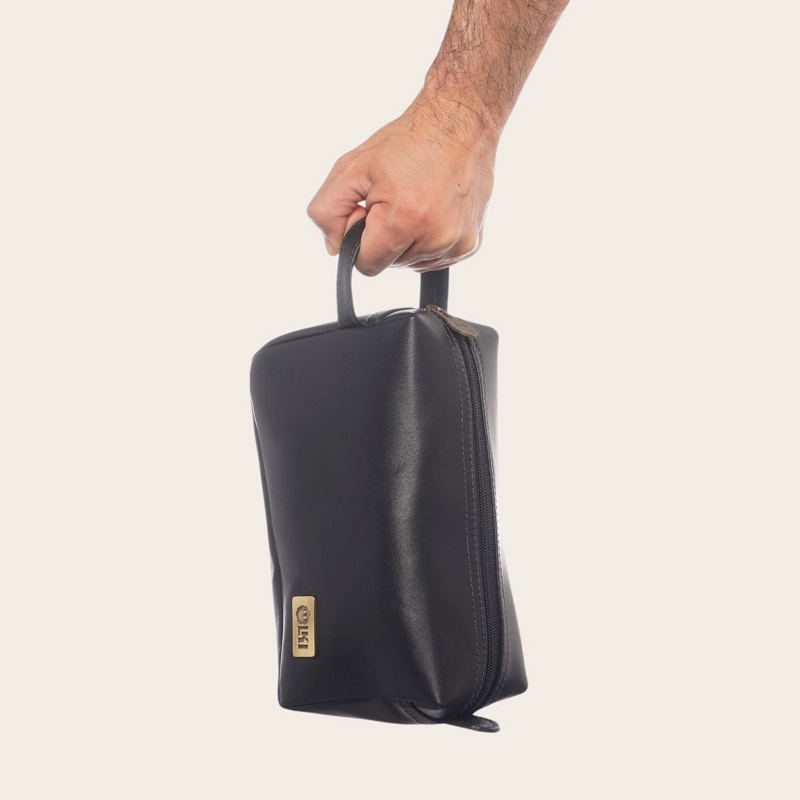NECESER ESTUCHE DE CUERO GENUINO ELQUI OLKI - NEGRO - 6