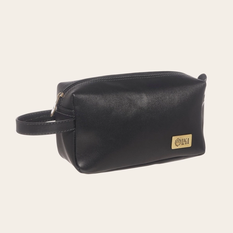 NECESER ESTUCHE DE CUERO NATURAL LLUTA OLKI - NEGRO - 1