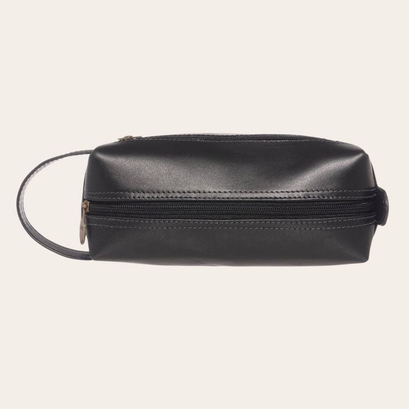 NECESER ESTUCHE DE CUERO NATURAL LLUTA OLKI - NEGRO - 4
