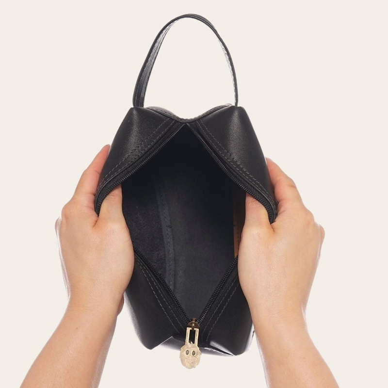 NECESER ESTUCHE DE CUERO NATURAL LLUTA OLKI - NEGRO - 5