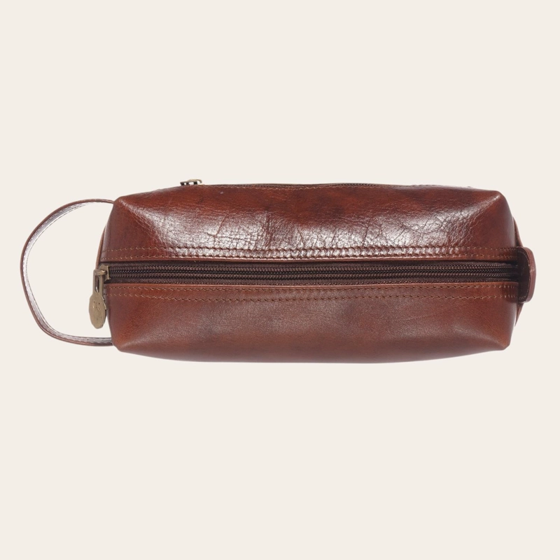 NECESER ESTUCHE DE CUERO GENUINO ELQUI OLKI - CASTAÑO - 5