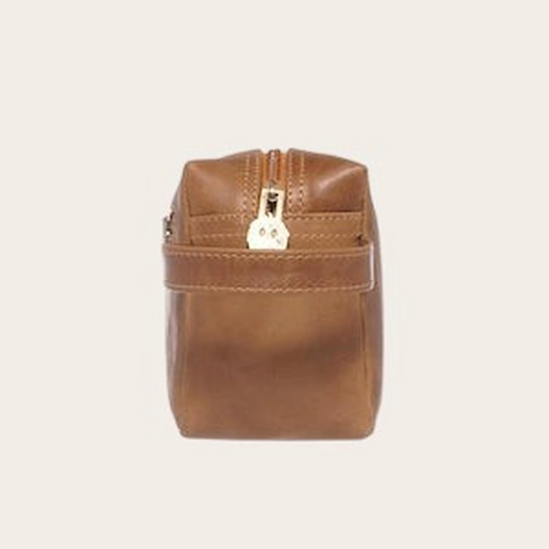 NECESER ESTUCHE DE CUERO UNISEX LOA OLKI - CAFE - 3