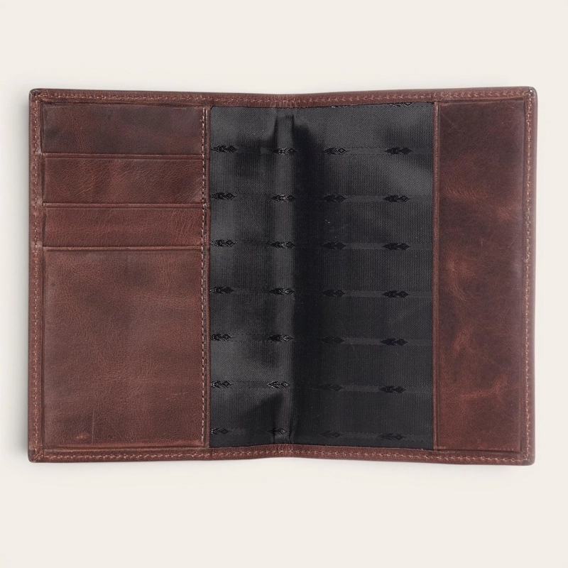PORTA PASAPORTE / FUNDA DE CUERO OLKI COLORADO - CAFE  OSCURO - 2