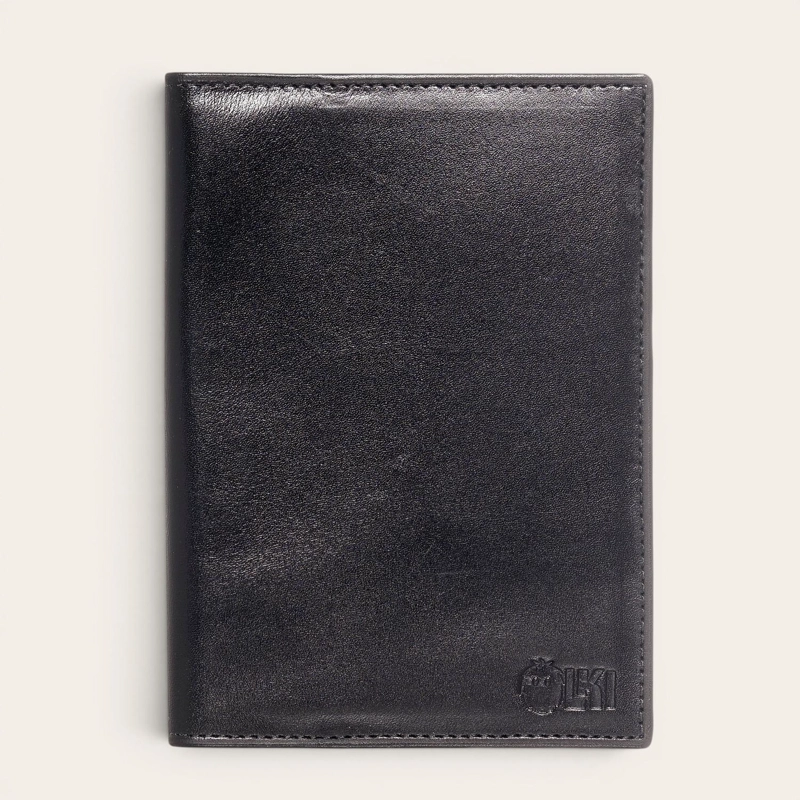 PORTA PASAPORTE / FUNDA DE CUERO OLKI COLORADO - NEGRO - 1