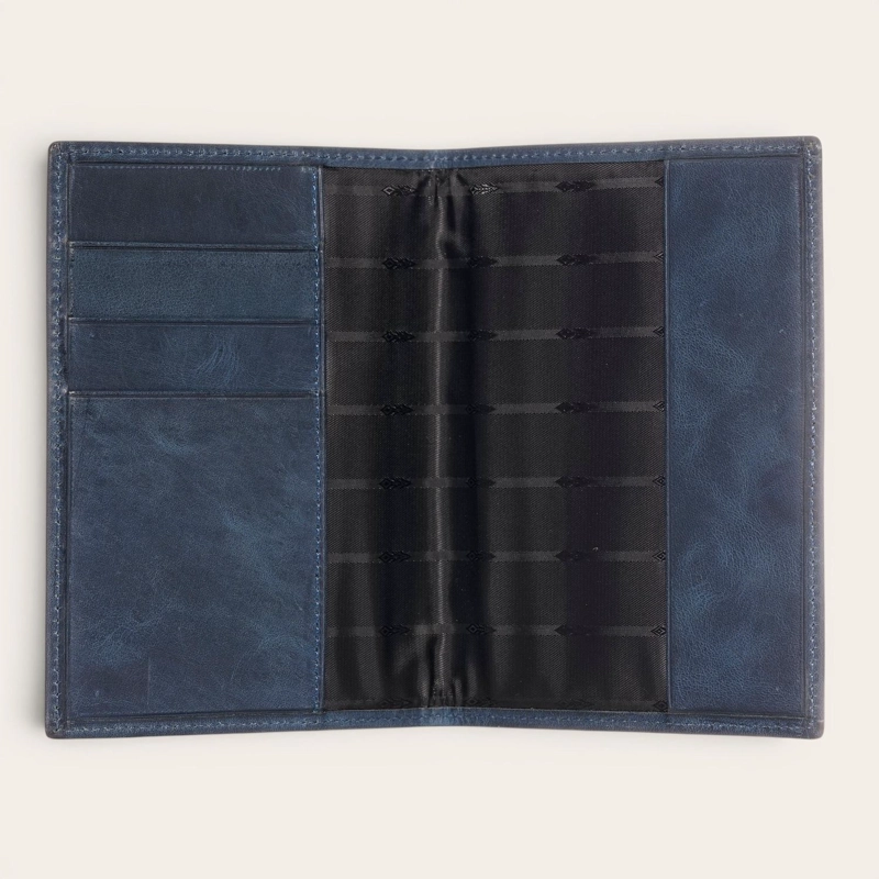 PORTA PASAPORTE / FUNDA DE CUERO OLKI COLORADO - AZUL - 2