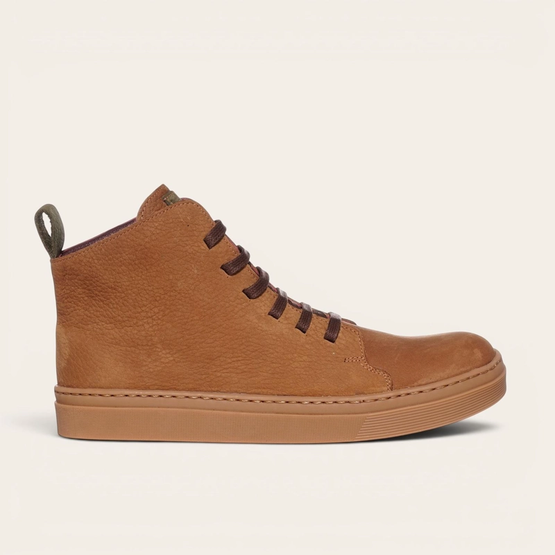ZAPATILLA ALTAS DE CUERO MANQUEHUE OLKI - CAFE  CLARO/CRISTAL - 3
