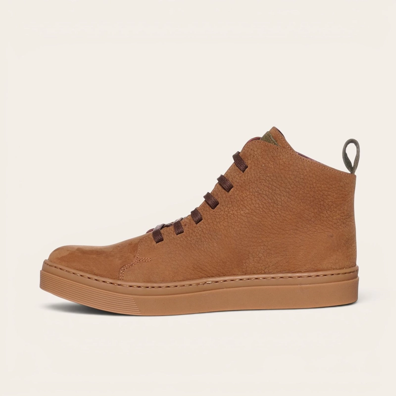 ZAPATILLA ALTAS DE CUERO MANQUEHUE OLKI - CAFE  CLARO/CRISTAL - 4