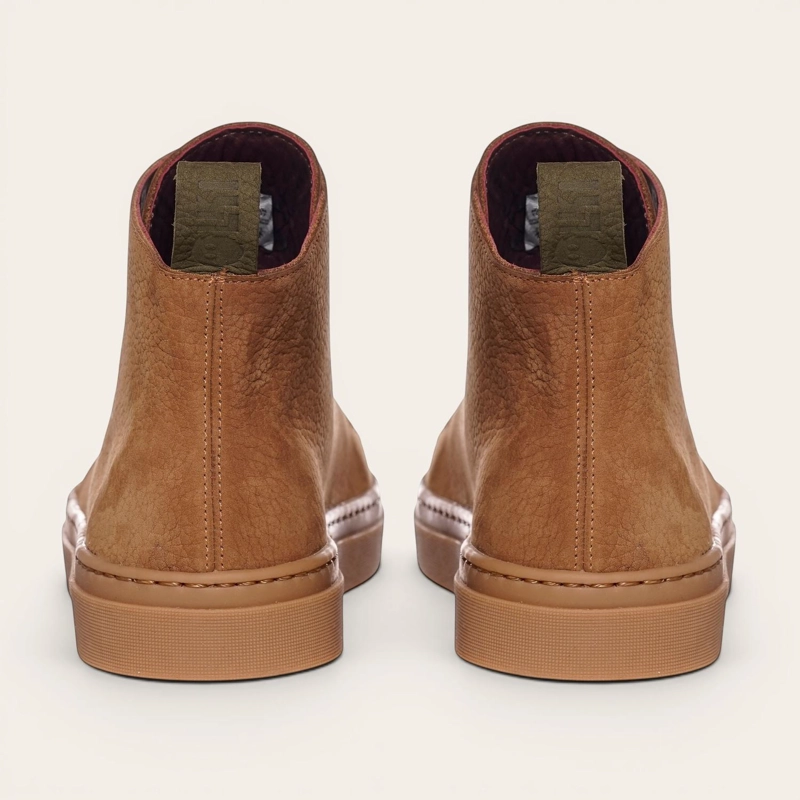 ZAPATILLA ALTAS DE CUERO MANQUEHUE OLKI - CAFE  CLARO/CRISTAL - 6