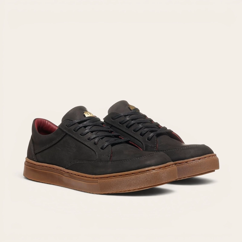 ZAPATILLA DE CUERO URBANA LA CAMPANA OLKI - NEGRA/CRISTAL - 1