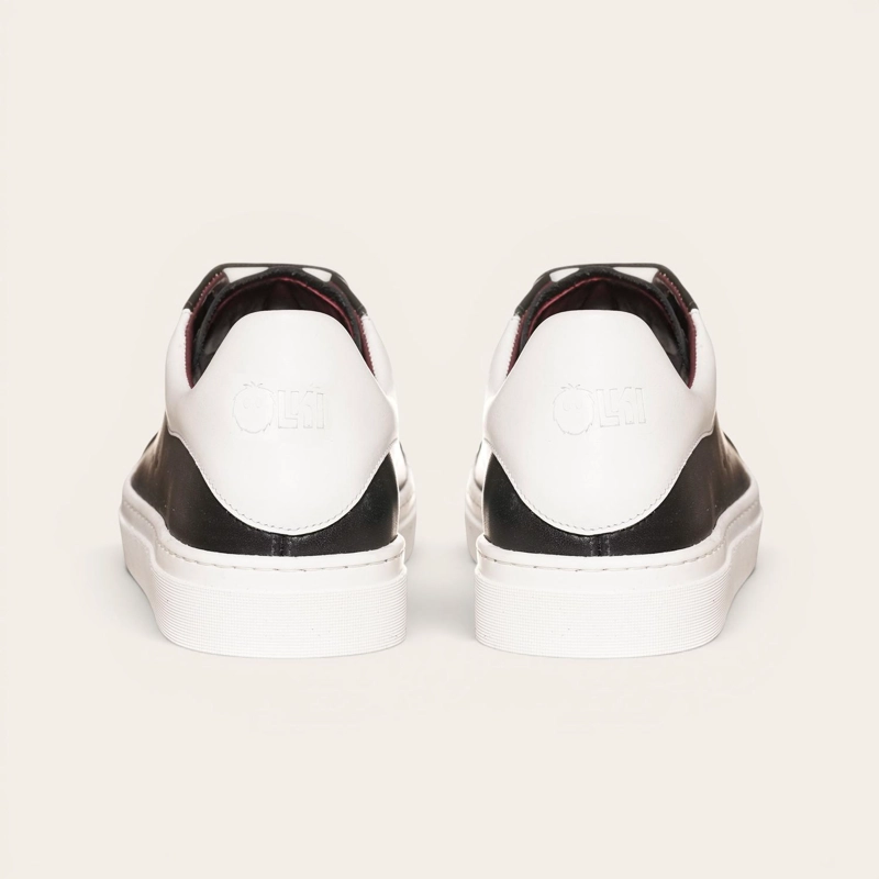 ZAPATILLA ALEXANDER DE CUERO NATURAL NEVADO OLKI - NEGRA/BLANCA - 6