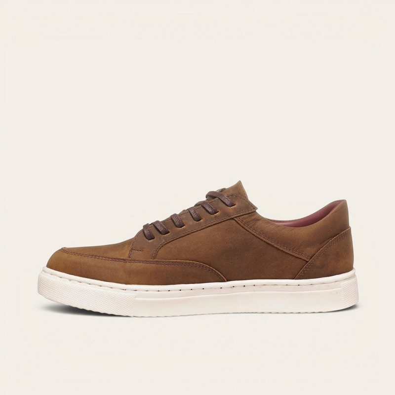 ZAPATILLA DE CUERO URBANA LA CAMPANA OLKI - CAFE /BLANCA - 4