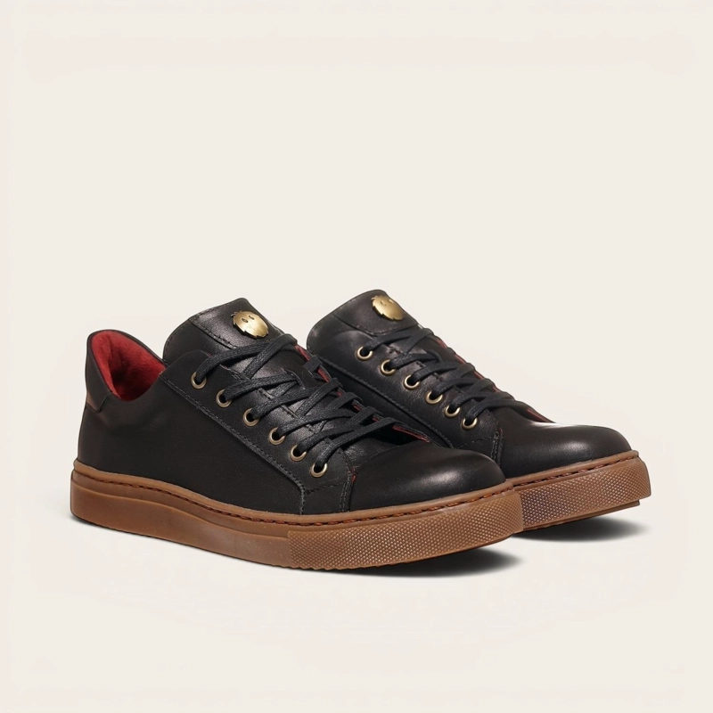 ZAPATILLA DE CUERO ORIGINAL TRONADOR OLKI - NEGRO/CRISTAL - 1