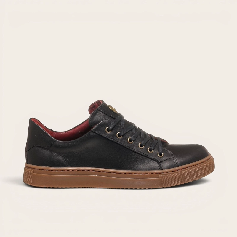 ZAPATILLA DE CUERO ORIGINAL TRONADOR OLKI - NEGRO/CRISTAL - 3
