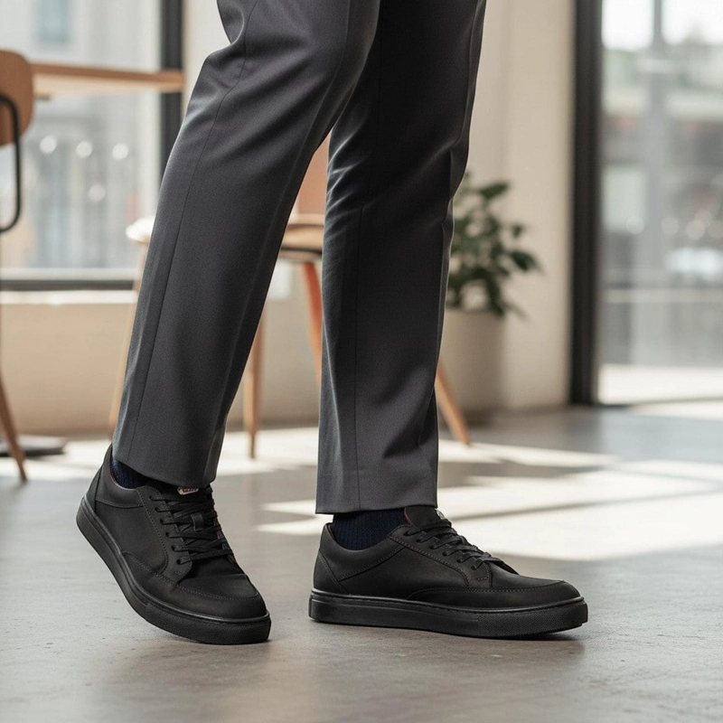 ZAPATILLA DE CUERO URBANA LA CAMPANA OLKI - NEGRO - 2