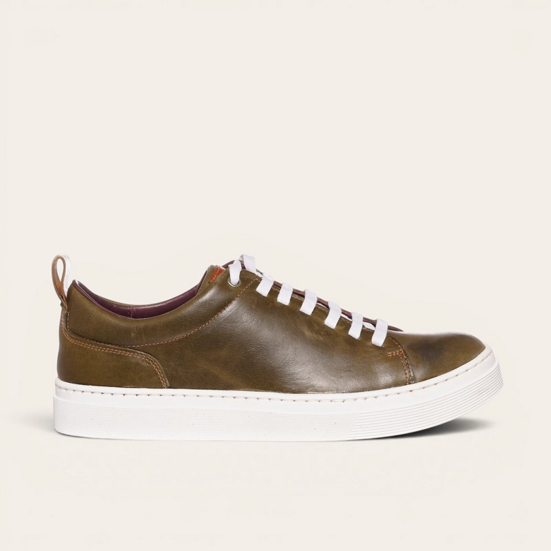 ZAPATILLA CLASICAS DE CUERO CALAN OLKI - VERDE/BLANCA - 3