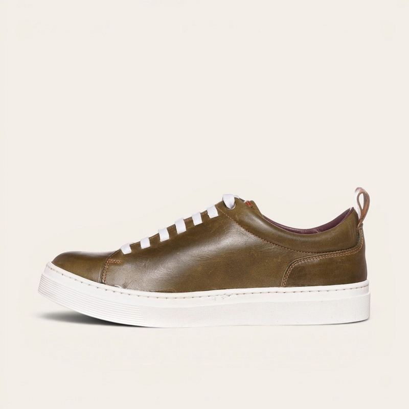 ZAPATILLA CLASICAS DE CUERO CALAN OLKI - VERDE/BLANCA - 4