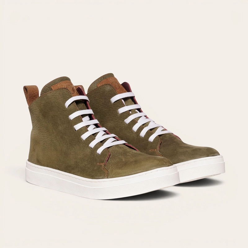 ZAPATILLA ALTAS DE CUERO MANQUEHUE OLKI - VERDE/BLANCA - 1