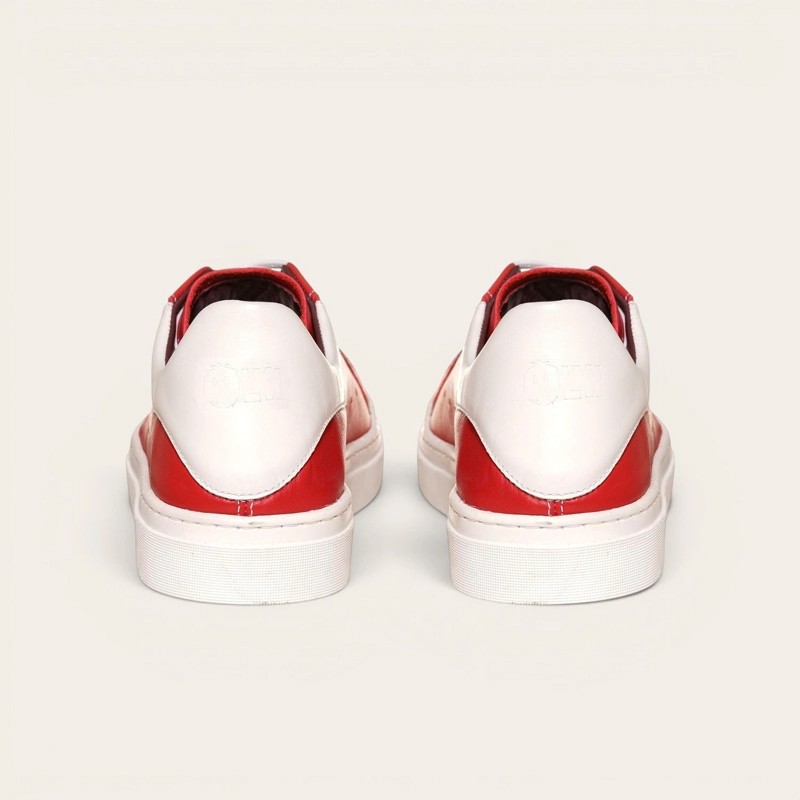 ZAPATILLA ALEXANDER DE CUERO NATURAL NEVADO OLKI - ROJA/BLANCA - 5