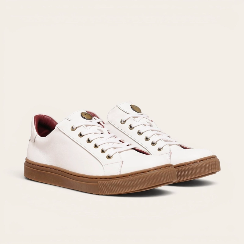 ZAPATILLA DE CUERO ORIGINAL TRONADOR OLKI - BLANCO/CRISTAL - 1