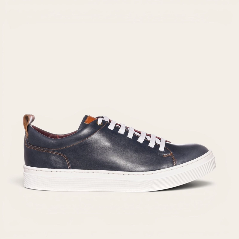 ZAPATILLA CLASICAS DE CUERO CALAN OLKI - AZUL/BLANCA - 3
