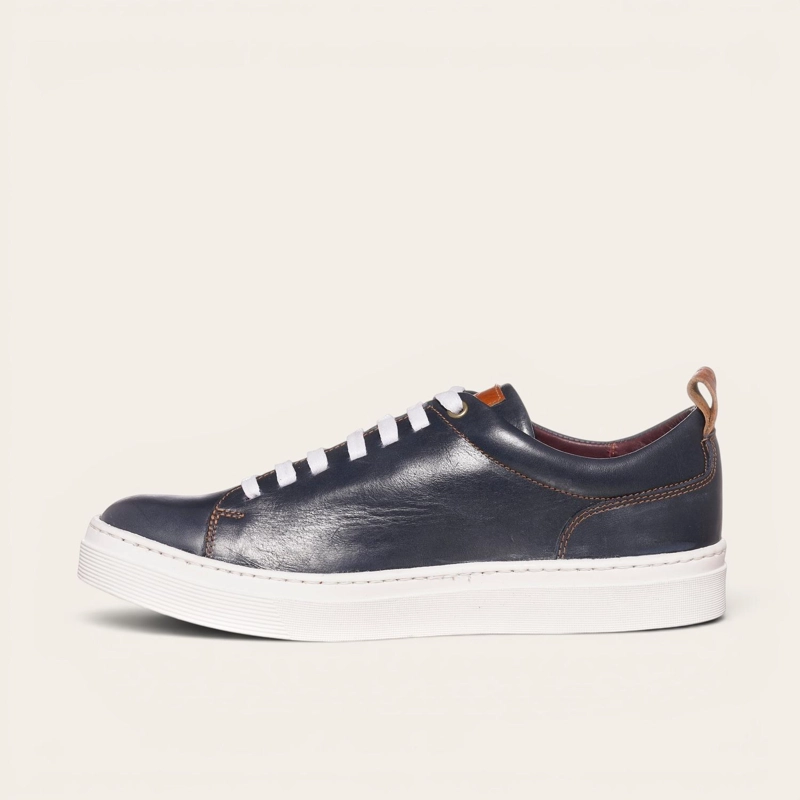 ZAPATILLA CLASICAS DE CUERO CALAN OLKI - AZUL/BLANCA - 4
