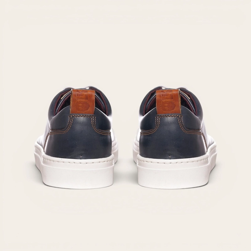 ZAPATILLA CLASICAS DE CUERO CALAN OLKI - AZUL/BLANCA - 6