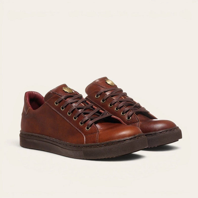 ZAPATILLA DE CUERO ORIGINAL TRONADOR OLKI - CASTAÑO/CHOCOLATE - 1