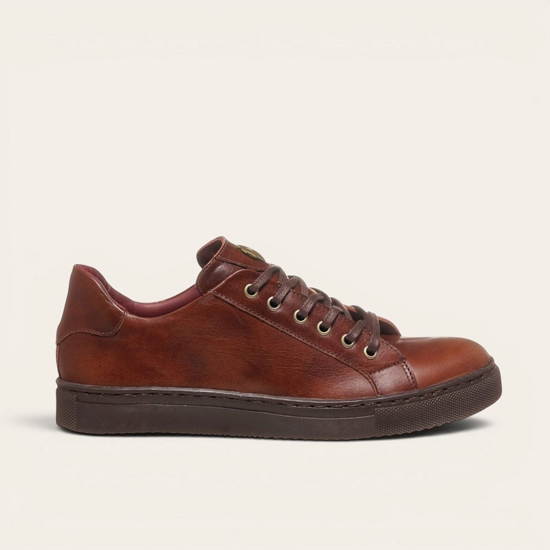 ZAPATILLA DE CUERO ORIGINAL TRONADOR OLKI - CASTAÑO/CHOCOLATE - 3