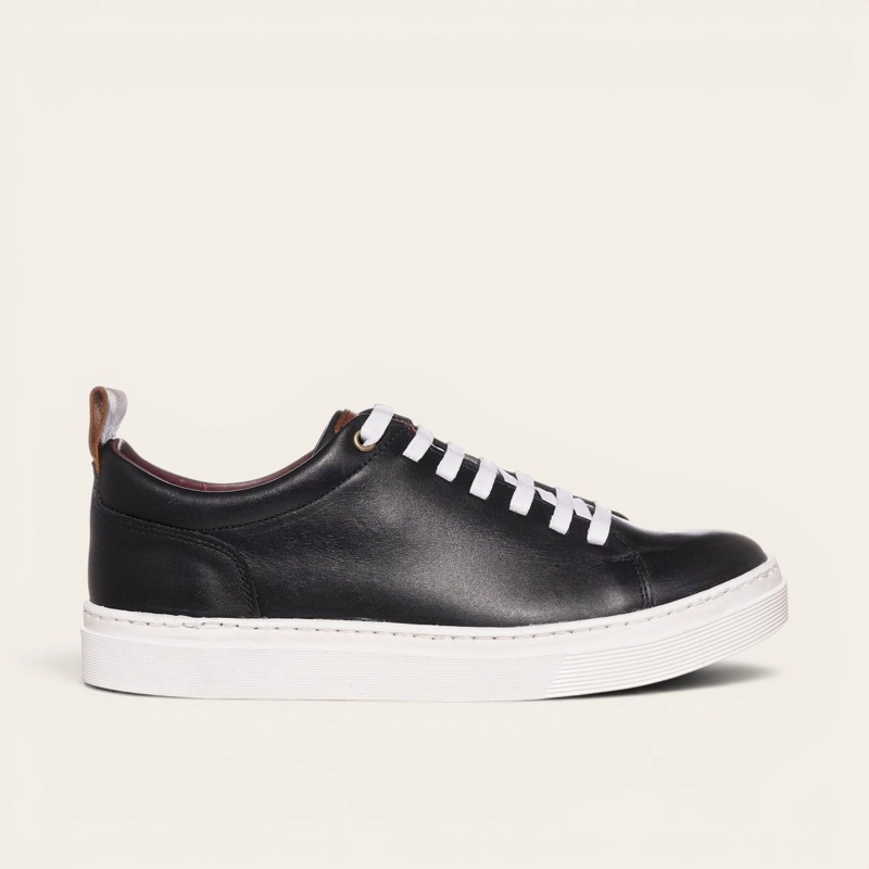 ZAPATILLA CLASICAS DE CUERO CALAN OLKI - NEGRO/BLANCA - 3