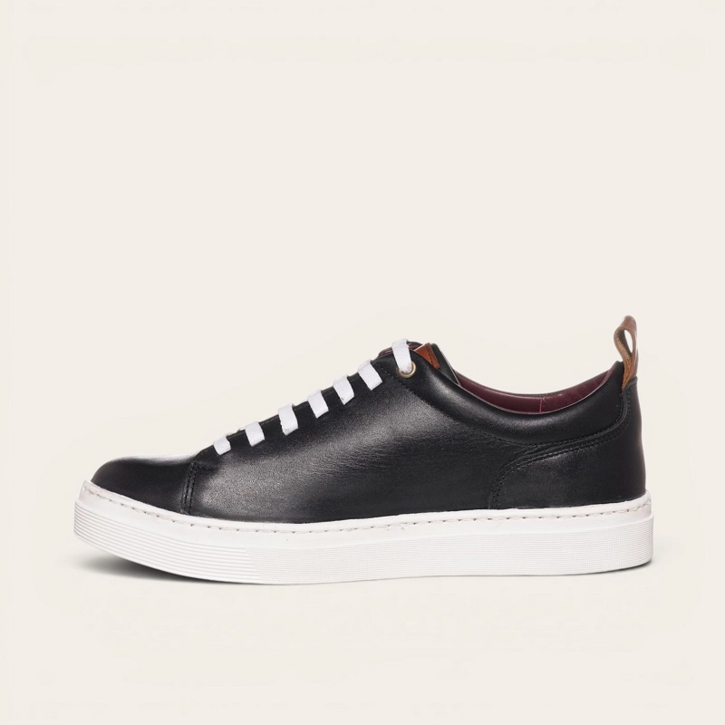 ZAPATILLA CLASICAS DE CUERO CALAN OLKI - NEGRO/BLANCA - 4