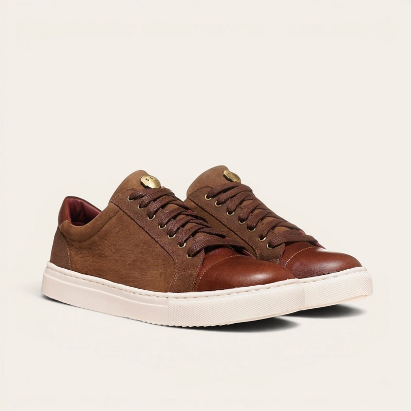 ZAPATILLA DE CUERO CASUAL ACONCAGUA OLKI - CAFE  OSCURO - 1