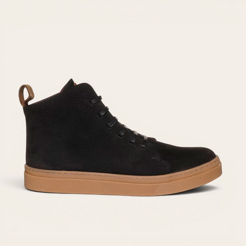 ZAPATILLA ALTAS DE CUERO MANQUEHUE OLKI - NEGRA/CRISTAL - 3