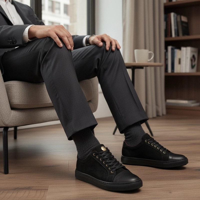 ZAPATILLA DE CUERO CASUAL ACONCAGUA OLKI - NEGRO - 2