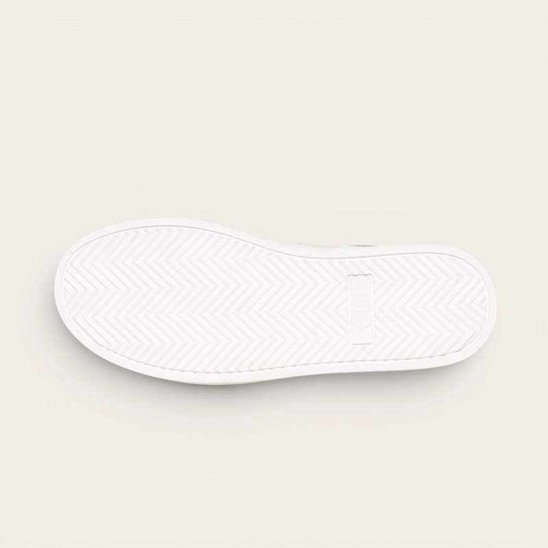 ZAPATILLA ALEXANDER DE CUERO NATURAL NEVADO OLKI - BLANCA/VERDE - 4