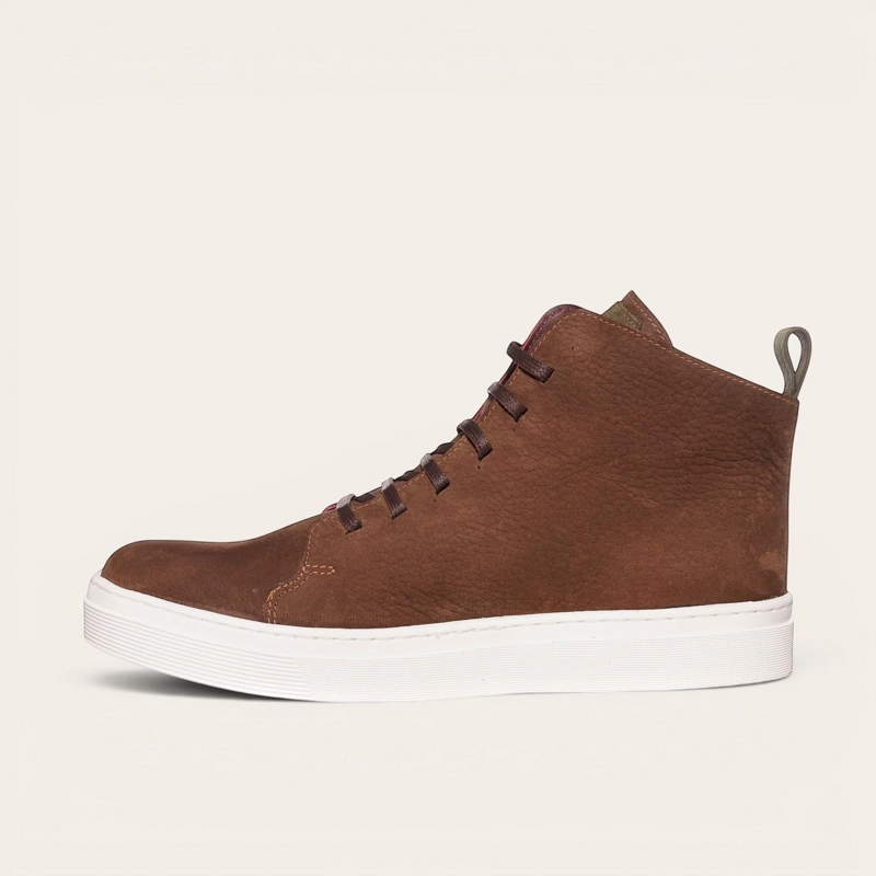 ZAPATILLA ALTAS DE CUERO MANQUEHUE OLKI - CAFE  OSCURO/BLANCA - 4