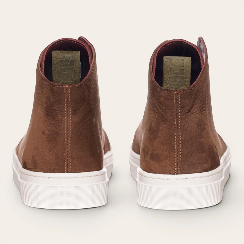 ZAPATILLA ALTAS DE CUERO MANQUEHUE OLKI - CAFE  OSCURO/BLANCA - 6