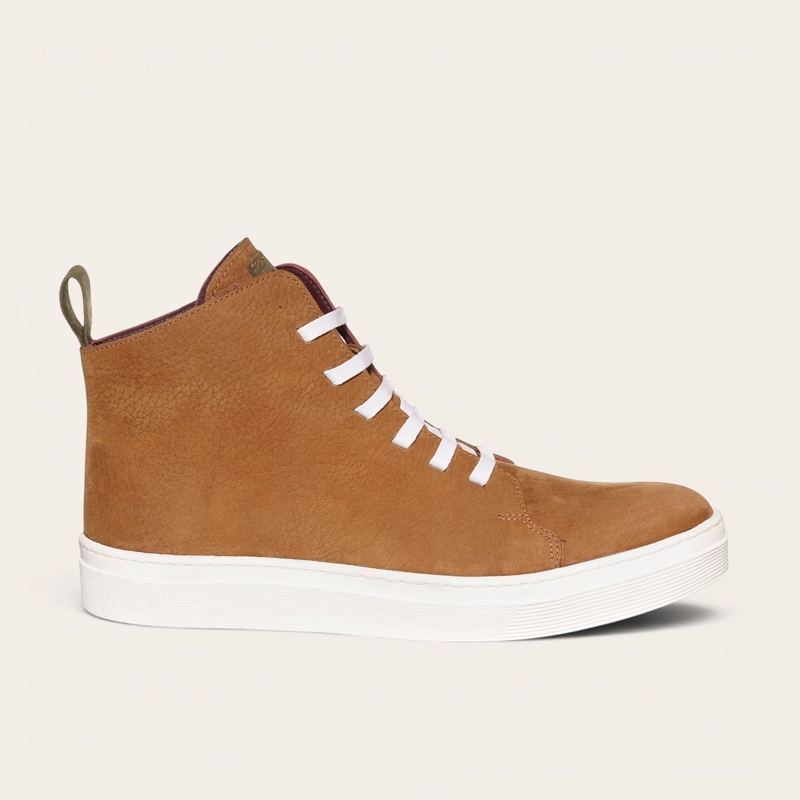 ZAPATILLA ALTAS DE CUERO MANQUEHUE OLKI - CAFE  CLARO/BLANCA - 3