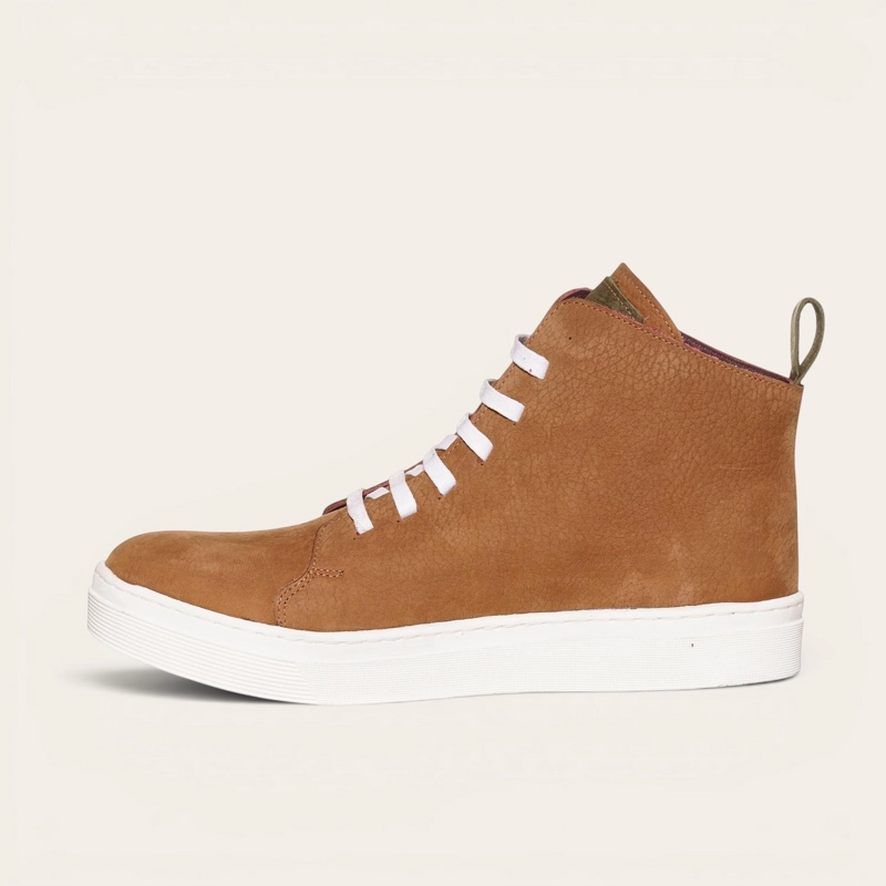 ZAPATILLA ALTAS DE CUERO MANQUEHUE OLKI - CAFE  CLARO/BLANCA - 4
