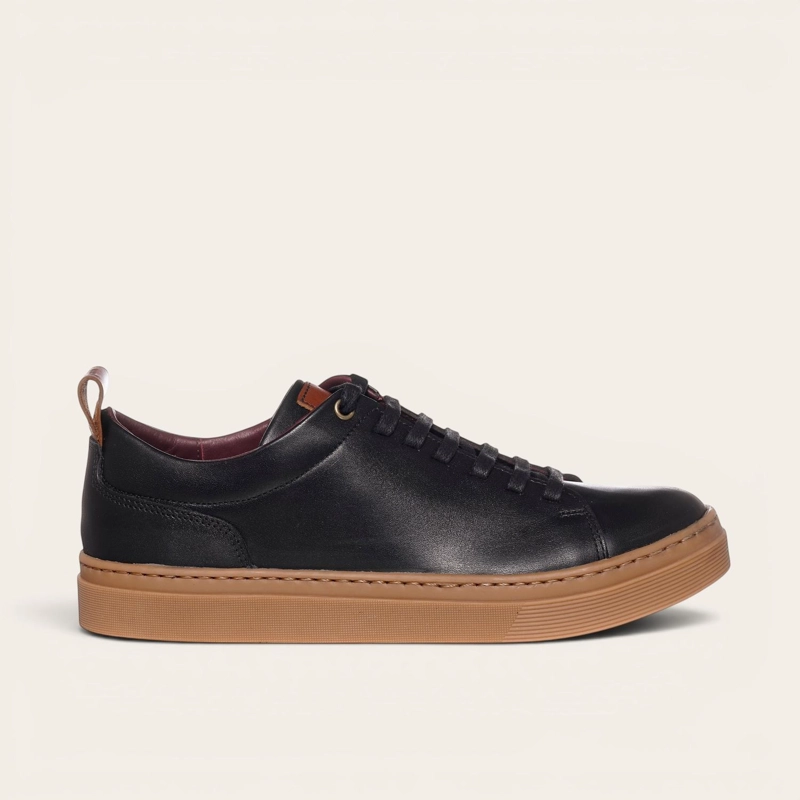 ZAPATILLA CLASICAS DE CUERO CALAN OLKI - NEGRO/CRISTAL - 3