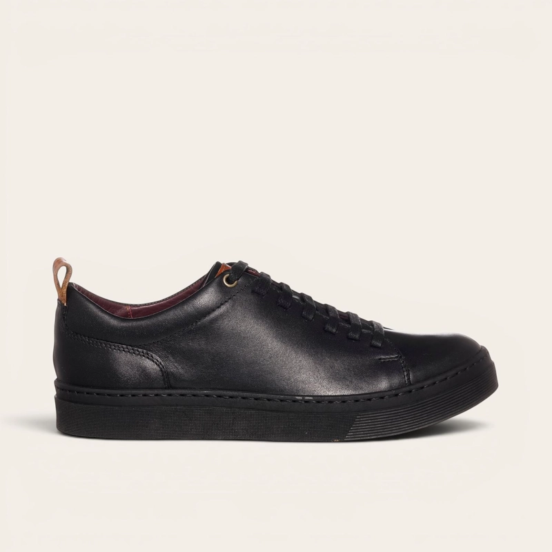 ZAPATILLA CLASICAS DE CUERO CALAN OLKI - NEGRO/CRISTAL - 3
