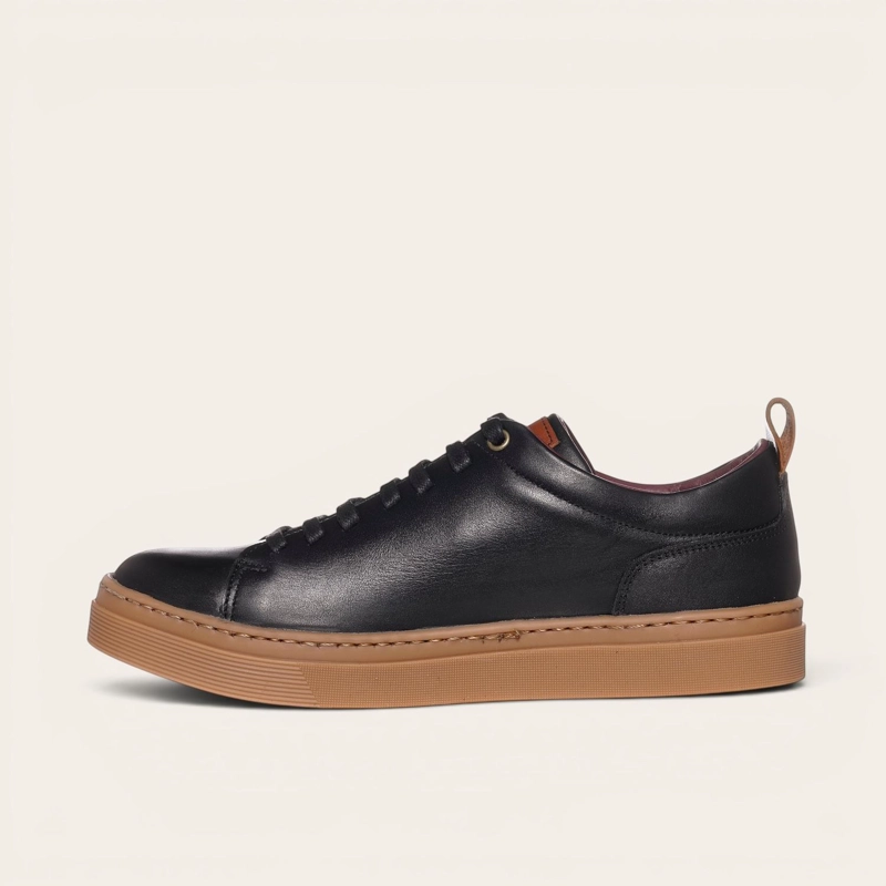 ZAPATILLA CLASICAS DE CUERO CALAN OLKI - NEGRO/CRISTAL - 4