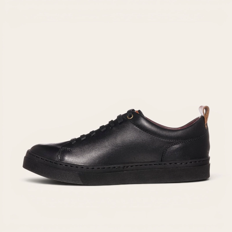 ZAPATILLA CLASICAS DE CUERO CALAN OLKI - NEGRO/CRISTAL - 4