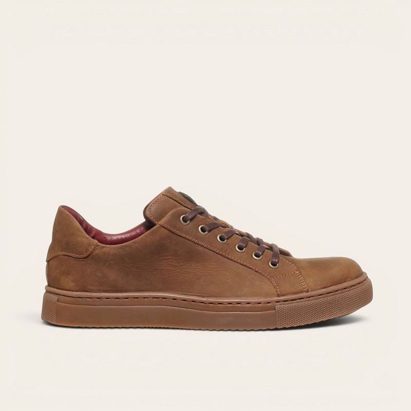 ZAPATILLA DE CUERO ORIGINAL TRONADOR OLKI - CAFE /CRISTAL - 3
