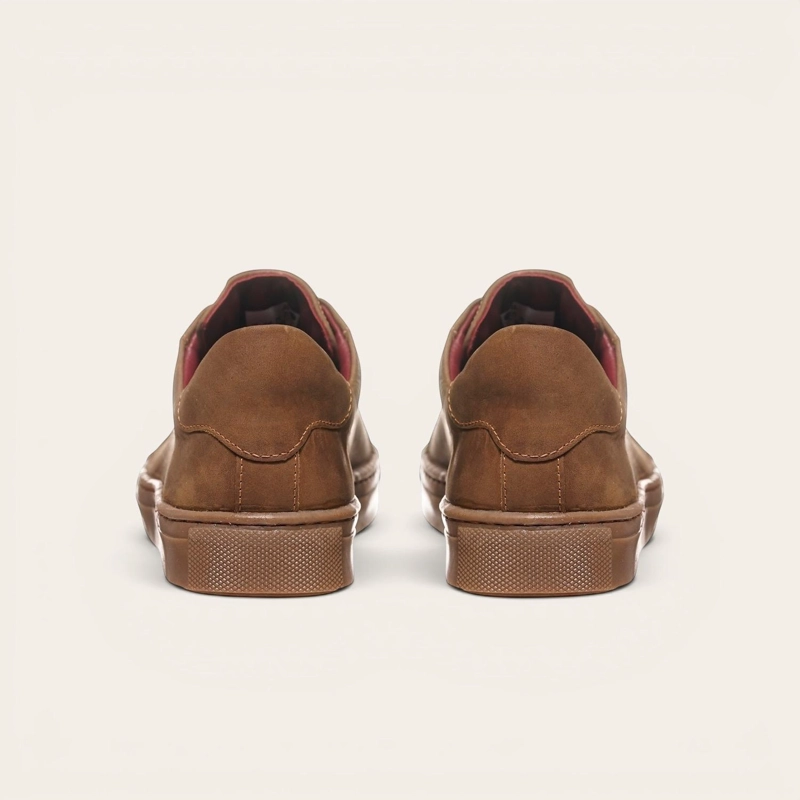 ZAPATILLA DE CUERO ORIGINAL TRONADOR OLKI - CAFE /CRISTAL - 6